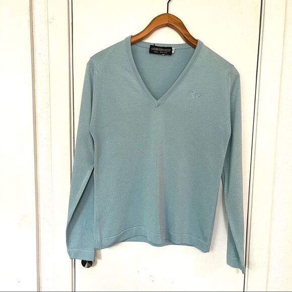 Givenchy Paris New York V-neck Qiana Nylon top - Picture 1 of 7